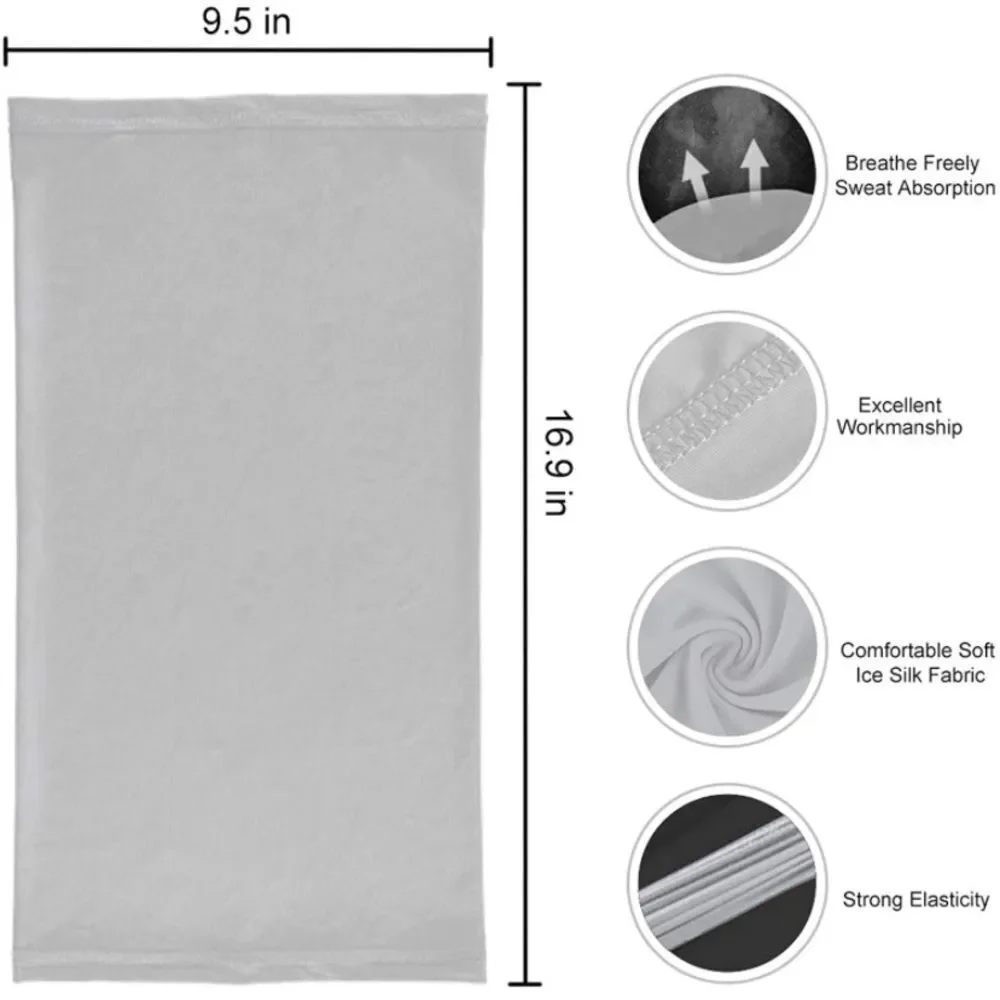 Summer Cooling Grey Gaiter Multifunctional Seamless Face & Neck Cover Unisex